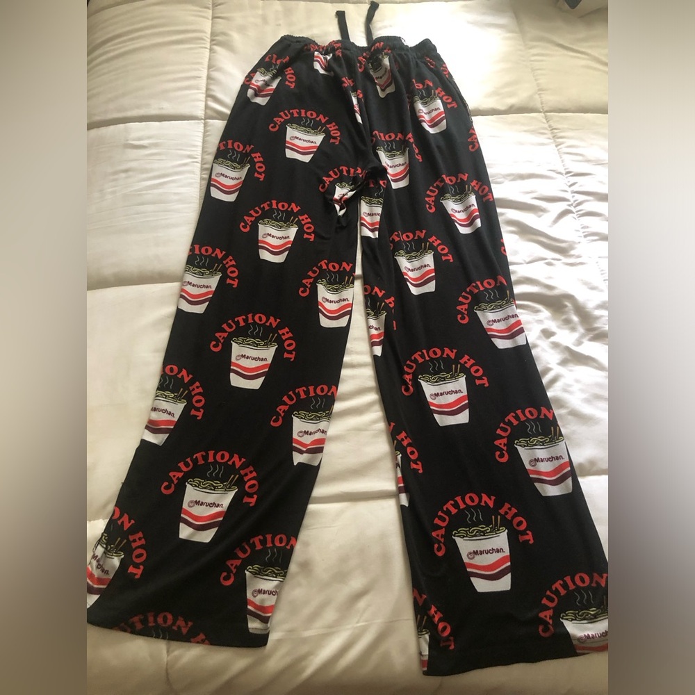 Ramen noodle print pajama pants
